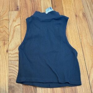 Zara Black Ribbed Tank Top